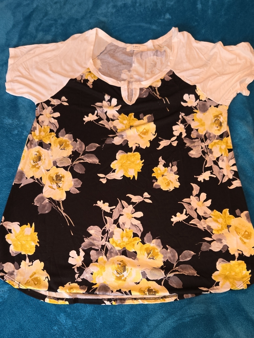 Floral Raglan Short Sleeve Tee - Plus